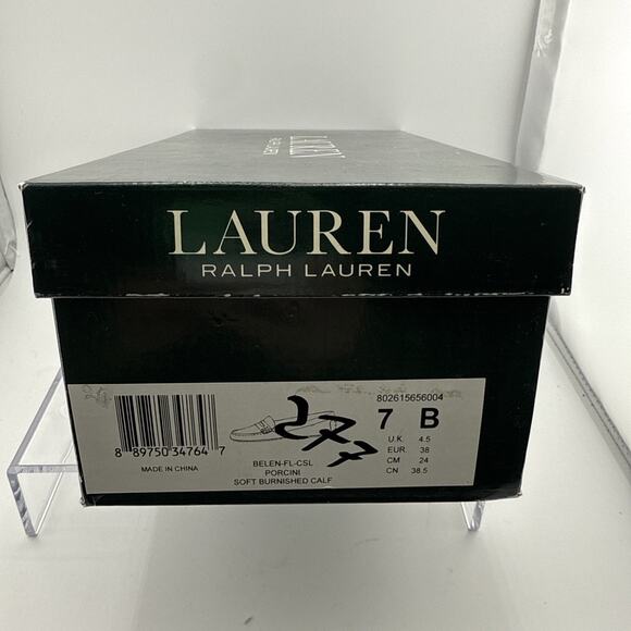 Lauren Ralph Lauren Women's Belen Porcini Leather Drivers Flats Loafers 7 B NWB - Picture 10 of 11